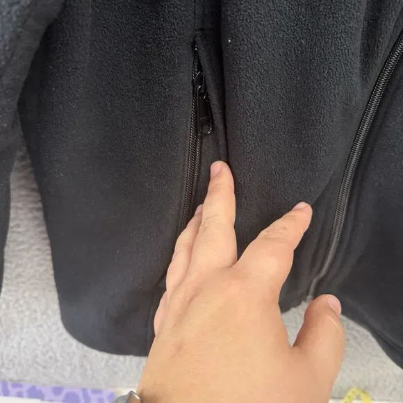 (Hole)Columbia Full Zip Black Fleece Jacket Women’s Top 1X Zipper Pockets - Picture 5 of 10